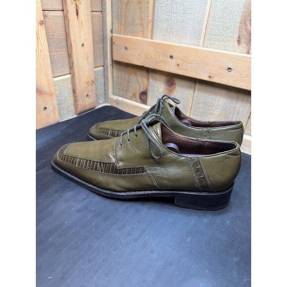 Giorgio Brutini Private Collection Leather Dress Shoes Olive Lizard Size 8.5 main image 5